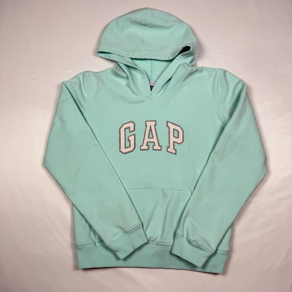 Gap Logo Hoodie Womens Small Mint Green Vintage 2006 Y2K Pastel Pullover